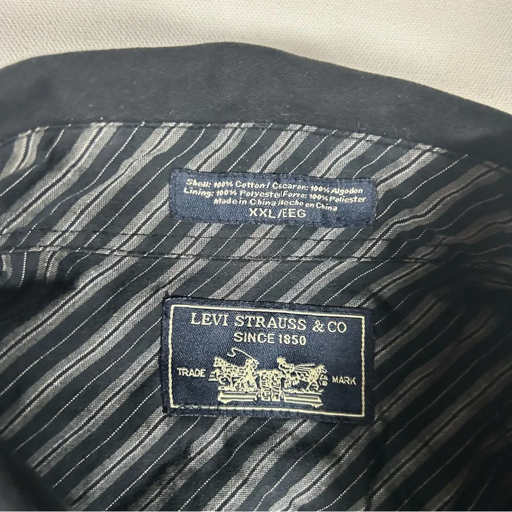 Vintage Levi Strauss Shacket Chamois Lumberjack Camping Shirt Black Mens XXL - Picture 4 of 10